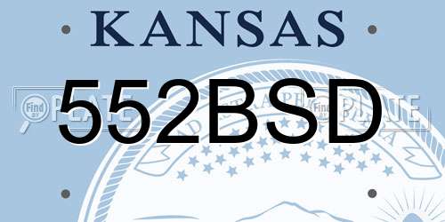 552BSD Kansas License Plate