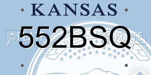 552BSQ Kansas License Plate