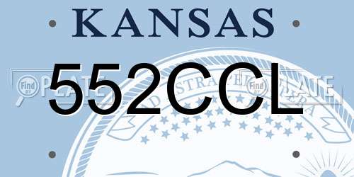 552CCL Kansas License Plate