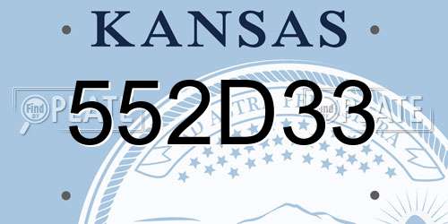552D33 Kansas License Plate