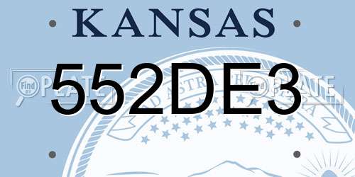 552DE3 Kansas License Plate