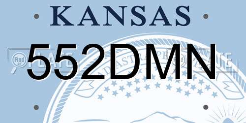 552DMN Kansas License Plate