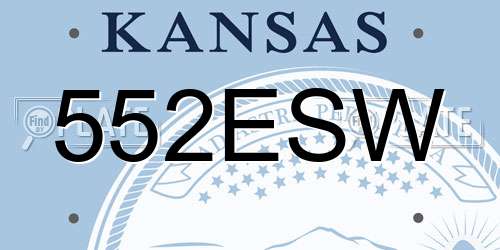 552ESW Kansas License Plate