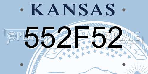 552F52 Kansas License Plate