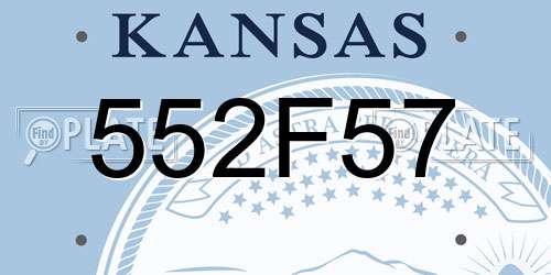 552F57 Kansas License Plate