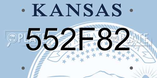 552F82 Kansas License Plate