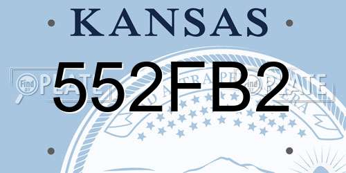 552FB2 Kansas License Plate