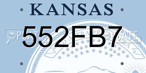 552FB7 Kansas License Plate