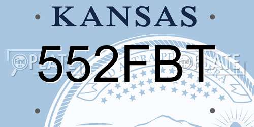 552FBT Kansas License Plate