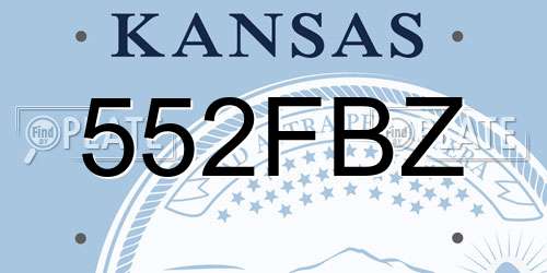552FBZ Kansas License Plate