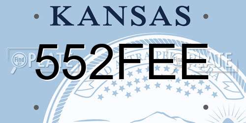 552FEE Kansas License Plate