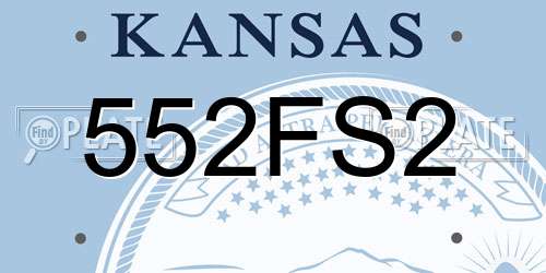 552FS2 Kansas License Plate