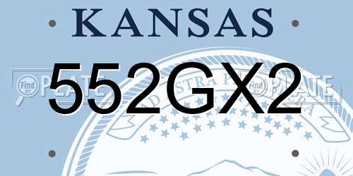 552GX2 Kansas License Plate