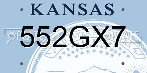 552GX7 Kansas License Plate