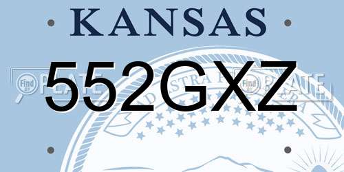 552GXZ Kansas License Plate
