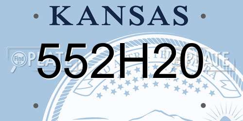 552H20 Kansas License Plate