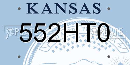 552HT0 Kansas License Plate