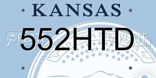 552HTD Kansas License Plate
