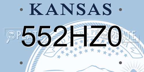 552HZ0 Kansas License Plate