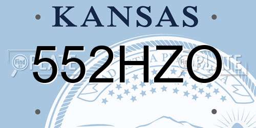 552HZO Kansas License Plate