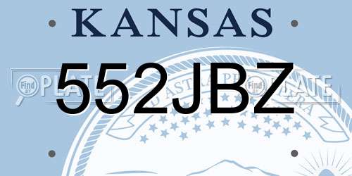 552JBZ Kansas License Plate