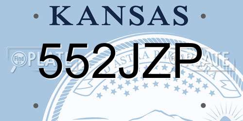 552JZP Kansas License Plate