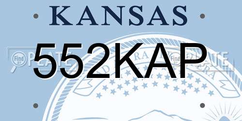 552KAP Kansas License Plate
