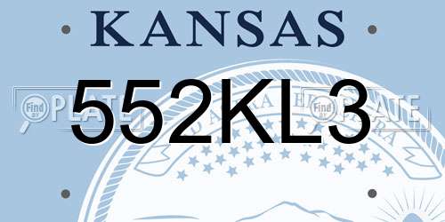 552KL3 Kansas License Plate