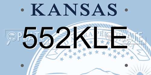 552KLE Kansas License Plate