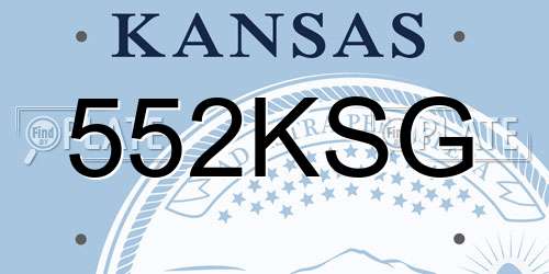 552KSG Kansas License Plate