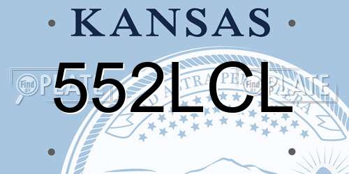 552LCL Kansas License Plate