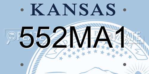 552MA1 Kansas License Plate