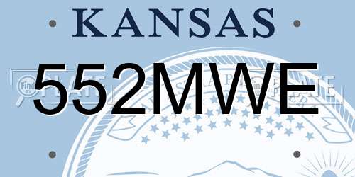 552MWE Kansas License Plate