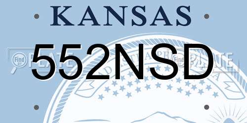 552NSD Kansas License Plate