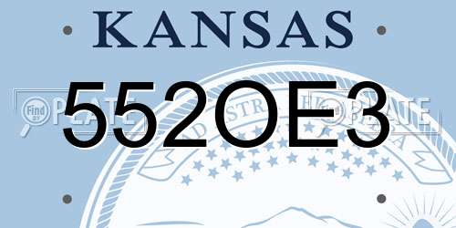 552OE3 Kansas License Plate
