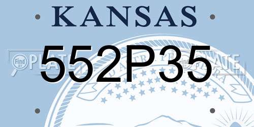 552P35 Kansas License Plate