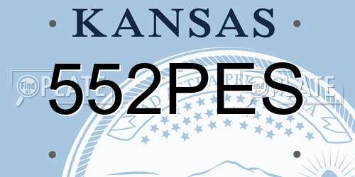 552PES Kansas License Plate