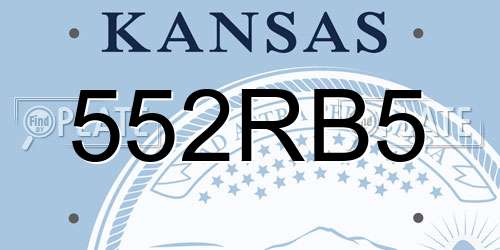 552RB5 Kansas License Plate