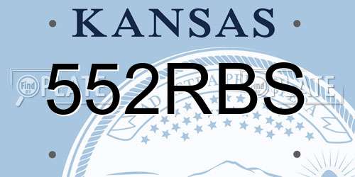 552RBS Kansas License Plate