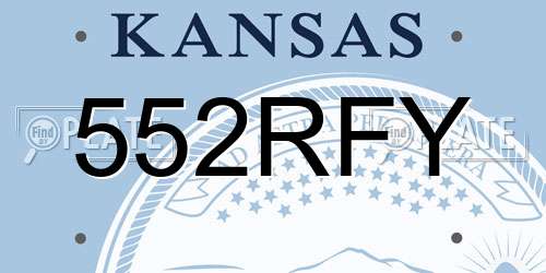 552RFY Kansas License Plate