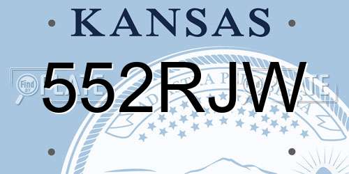 552RJW Kansas License Plate