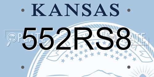 552RS8 Kansas License Plate