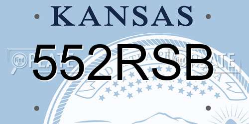 552RSB Kansas License Plate