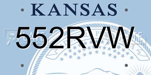 552RVW Kansas License Plate