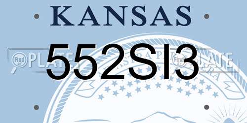 552SI3 Kansas License Plate
