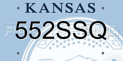 552SSQ Kansas License Plate