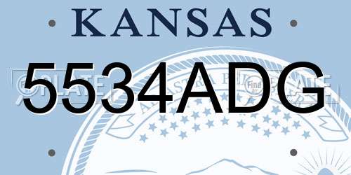 5534ADG Kansas License Plate