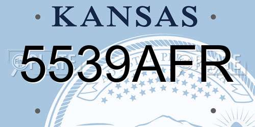 5539AFR Kansas License Plate