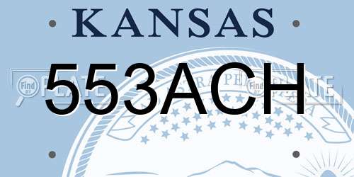 553ACH Kansas License Plate