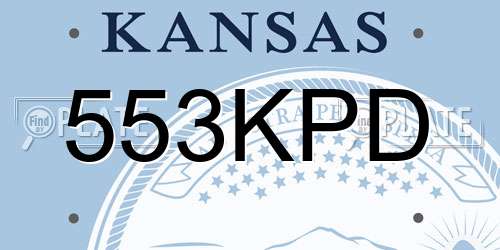 553KPD Kansas License Plate